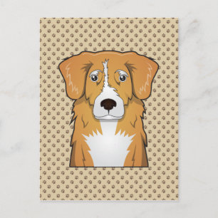Nova Scotia Duck Tolling Retriever Cartoon Postcard