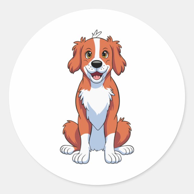 Nova Scotia Duck Tolling Retriever Cartooned Cuten Classic Round Sticker (Front)