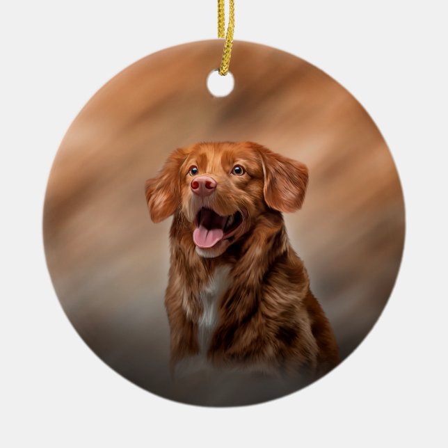 Nova Scotia Duck Tolling Retriever Ceramic Tree Decoration (Front)