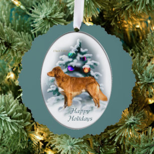 Nova Scotia Duck Tolling Retriever Christmas Tree Decoration Card