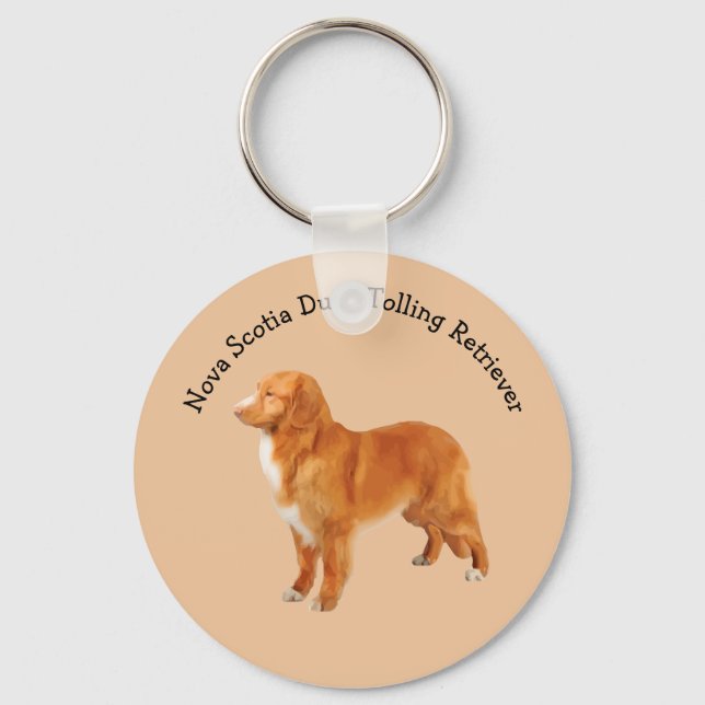 Nova Scotia Duck Tolling Retriever Dog Breed Key Ring (Front)