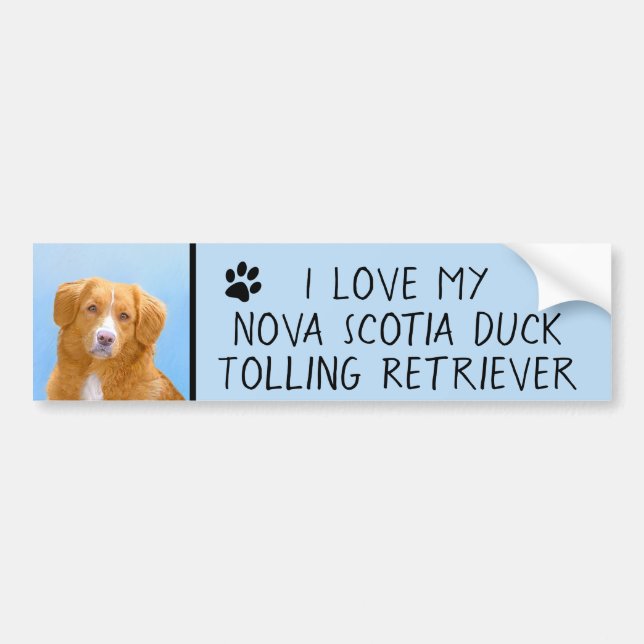 Nova Scotia Duck Tolling Retriever Dog Painting Bumper Sticker (Front)