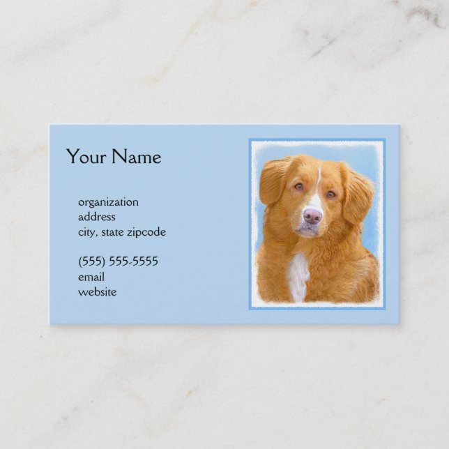 Nova Scotia Duck Tolling Retriever Dog Painting Business Card (Front)
