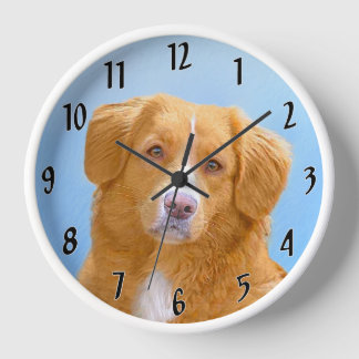 Nova Scotia Duck Tolling Retriever Dog Painting Clock