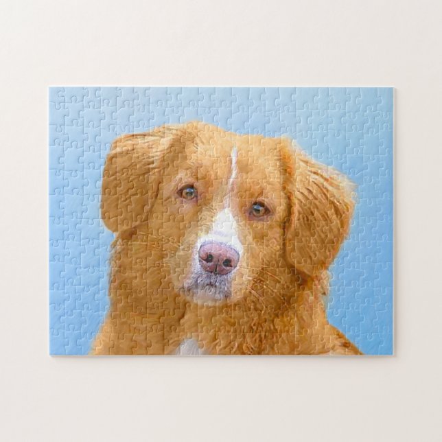 Nova Scotia Duck Tolling Retriever Dog Painting Jigsaw Puzzle (Horizontal)