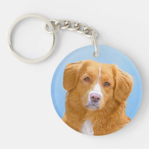 Nova Scotia Duck Tolling Retriever Dog Painting Key Ring