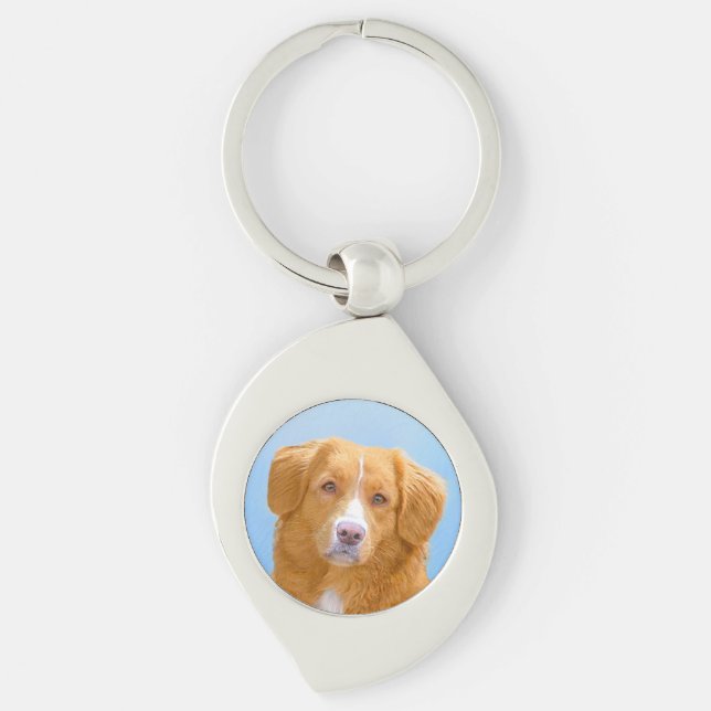Nova Scotia Duck Tolling Retriever Dog Painting Key Ring (Front)