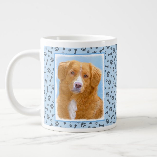 Nova Scotia Duck Tolling Retriever Dog Painting Large Coffee Mug (Left)