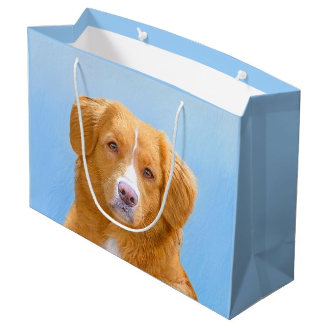 Nova Scotia Duck Tolling Retriever Dog Painting Large Gift Bag (Back Angled)
