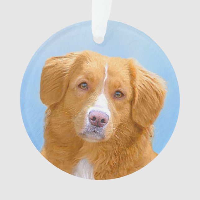 Nova Scotia Duck Tolling Retriever Dog Painting Ornament (Front)