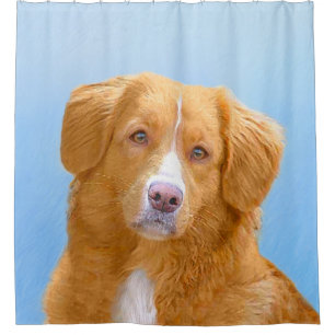 Nova Scotia Duck Tolling Retriever Dog Painting Shower Curtain