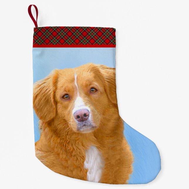 Nova Scotia Duck Tolling Retriever Dog Painting Small Christmas Stocking (Front)