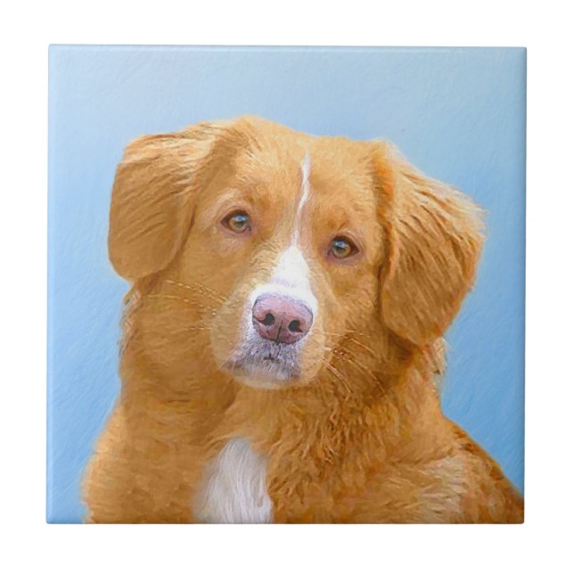 Nova Scotia Duck Tolling Retriever Dog Painting Tile (Front)