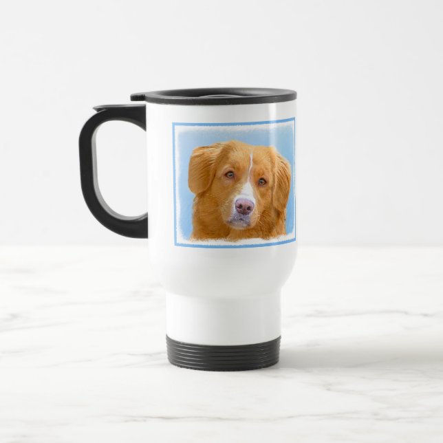 Nova Scotia Duck Tolling Retriever Dog Painting Travel Mug (Left)