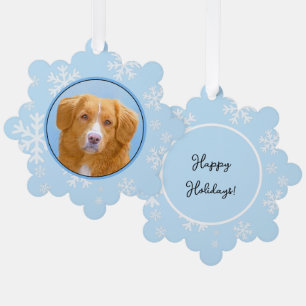 Nova Scotia Duck Tolling Retriever Dog Painting Tree Decoration Card