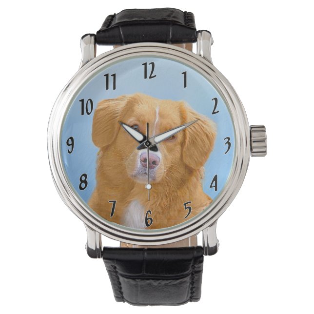 Nova Scotia Duck Tolling Retriever Dog Painting Watch (Front)