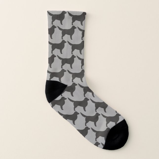 Nova Scotia Duck Tolling Retriever Dog Silhouettes Socks (Left Inside)