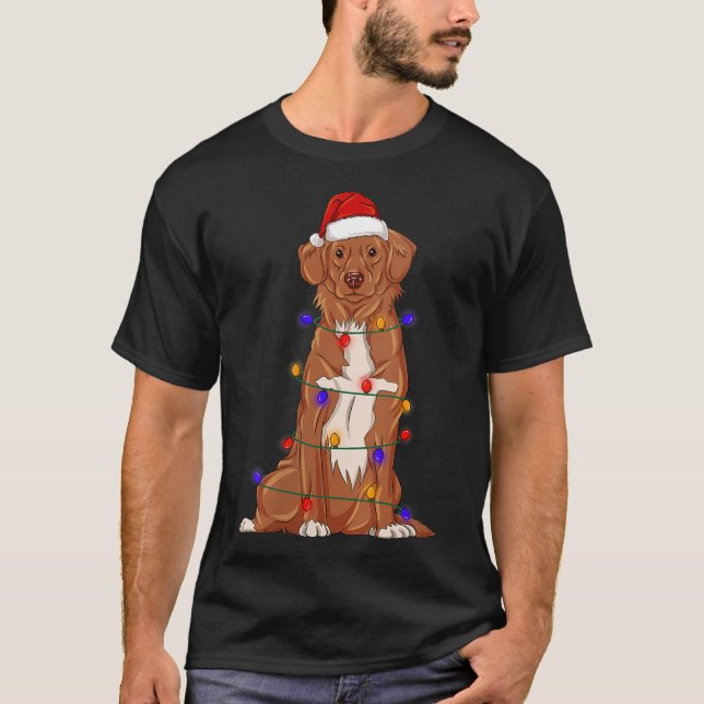 Nova Scotia Duck Tolling Retriever Dog Wearing Chr T-Shirt (Front)