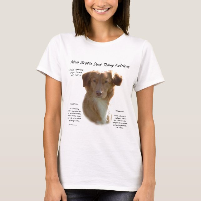 Nova Scotia Duck Tolling Retriever History Design T-Shirt (Front)