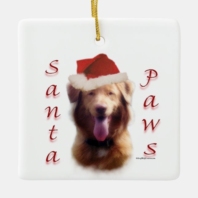 Nova Scotia Duck Tolling Retriever Santa Paws Ceramic Ornament (Front)