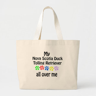Nova Scotia Duck Tolling Retriever Walks Design Large Tote Bag