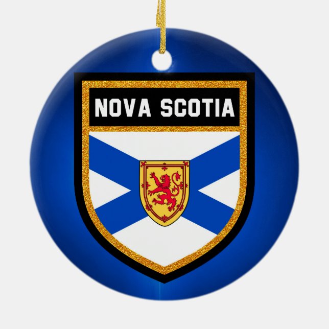 Nova Scotia Flag Ceramic Tree Decoration (Back)