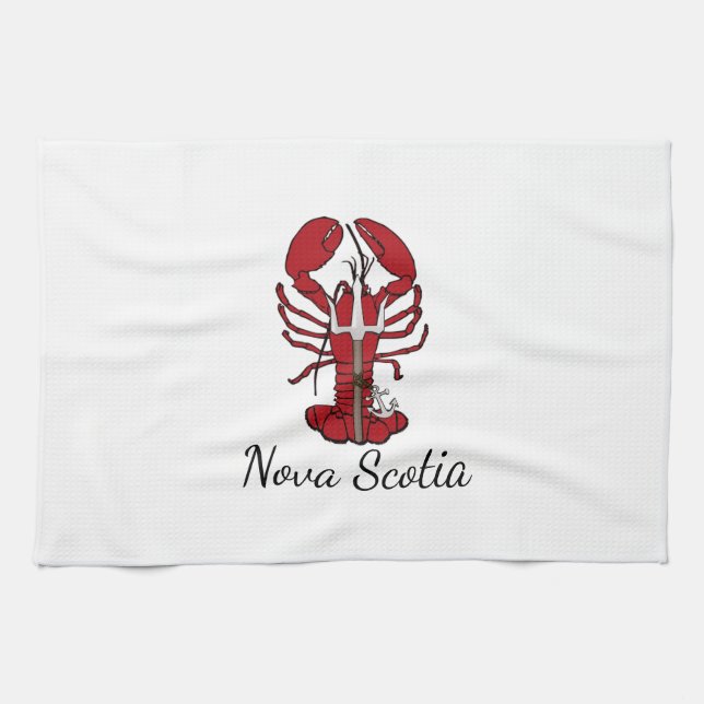 Nova Scotia lobster  kitchen towel (Horizontal)