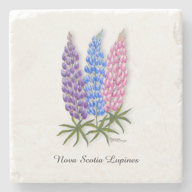 Nova Scotia Lupines Stone Coaster (Front)