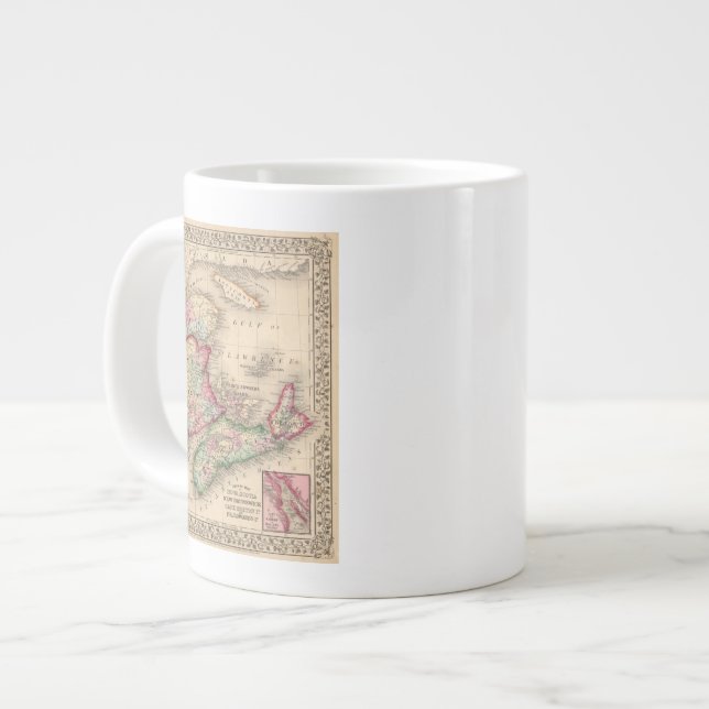 Nova Scotia, New Brunswick, Map by Mitchell Large Coffee Mug (Front Left)