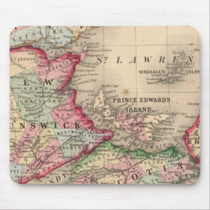 Nova Scotia, New Brunswick, Map by Mitchell Mouse Mat