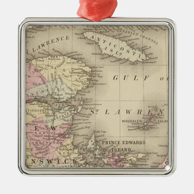 Nova Scotia, New Brunswick, Pr Edward's Id Metal Tree Decoration (Front)