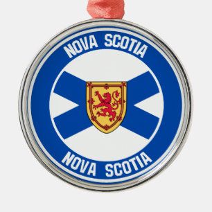 Nova Scotia Round Emblem Metal Tree Decoration