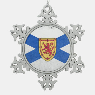 Nova Scotia Snowflake Pewter Christmas Ornament