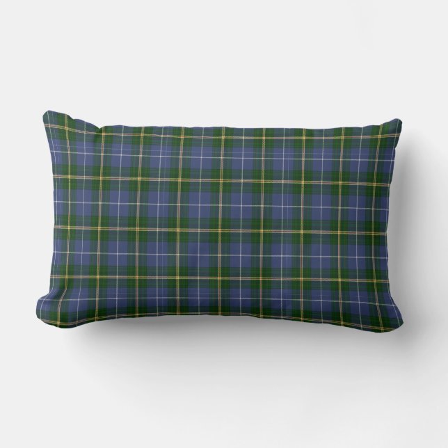 Nova Scotia Tartan Custom  green Plaid Lumbar Cushion (Front)