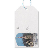 Nova Scotia Winter Church Scene Gift Tag