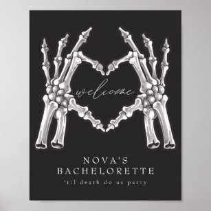 NOVA Skeleton Heart Hands Bachelorette Welcome Poster