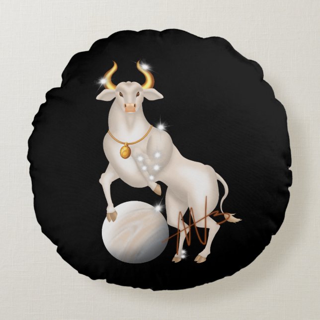 Nova Taurus Venus Zodiac Round Cushion (Front)