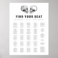 NOVA Til Death Gothic Skull Wedding Seating Chart