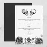 NOVA Til Death Vintage Gothic Skull Wedding Menu