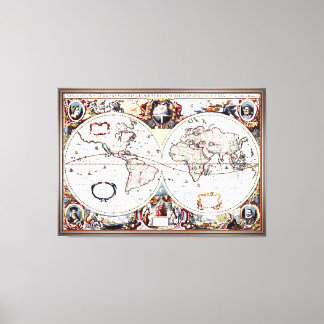 Nova Totius Terrarum Orbis by Henricus Hondius II Canvas Print
