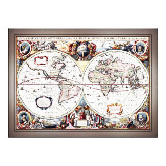 Nova Totius Terrarum Orbis by Henricus Hondius II Photo Print