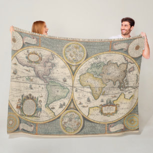 Nova Totius Terrarum Orbis Geographica Fleece Blanket