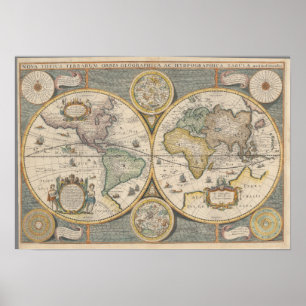 Nova Totius Terrarum Orbis Geographica Poster