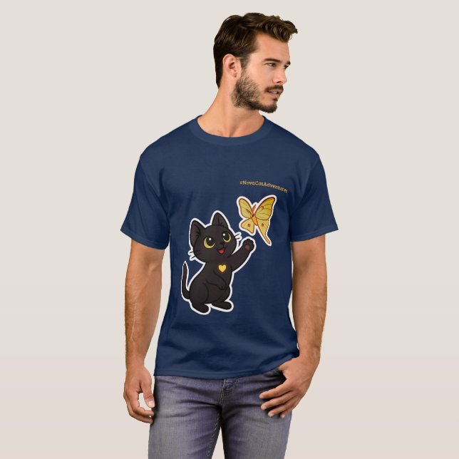 #NovaCatAdventures  and Lunar Moth Frolics T-Shirt (Front Full)