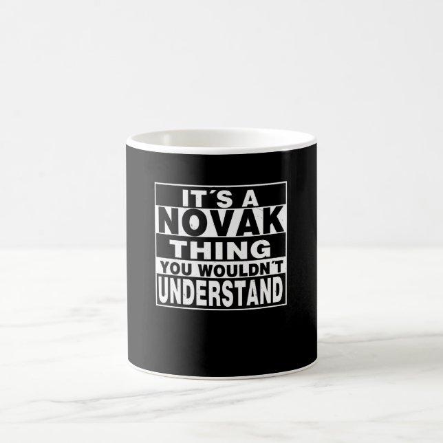 NOVAK Surname Personalised Gift Coffee Mug (Center)