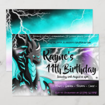Novastorm Dragon Birthday Invitations