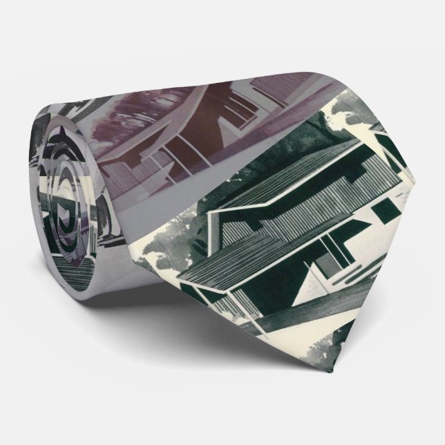 Novelty 1959 Mid-century Modern House Tie (Rolled)