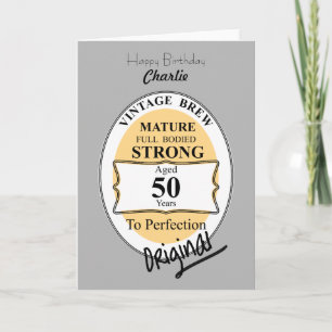 Novelty 50th Milestone Birthday Funny BeerLabel Card
