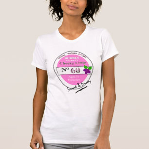 Novelty 60th Milestone Birthday Funny Wine Label T-Shirt