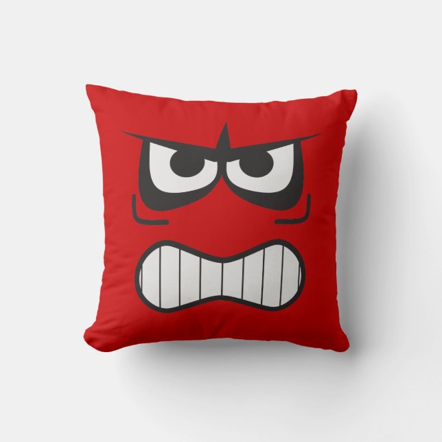 Novelty Angry Furious Face Pillow (Front)